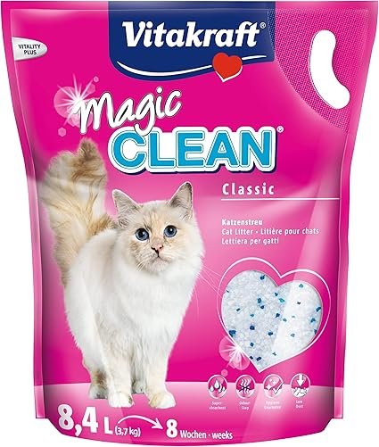 Arena Vitakraft - Magic Clean, Perlas de Gel de Sílice Súper Absorbentes - 8,4 L / 3,7 kg